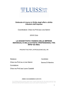 Dottorato di ricerca in Diritto degli affari e diritto tributario dell