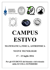 Campus estivo 2016 - Scuola di Scienze della Natura
