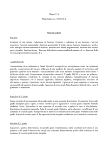 Classe 3^A Matematica a.s. 2013/2014 PROGRAMMA