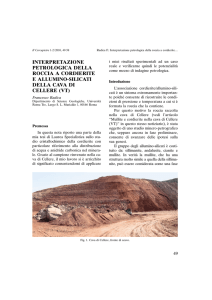 interpretazione petrologica della roccia a cordierite e allumino