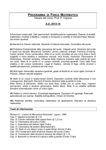 programma di fisica matematica