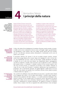 Lettura 4 - Bernardino Telesio, I principi della natura