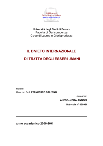 il divieto internazionale di tratta degli esseri umani