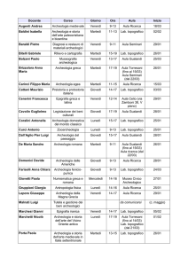 Docente Corso Giorno Ora Aula Inizio Augenti Andrea Archeologia