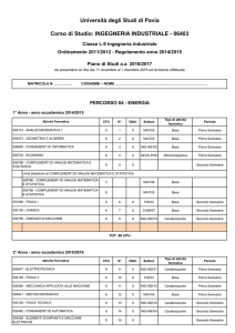 3° Anno - Università degli studi di Pavia