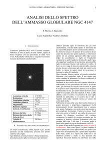 Analisi dello spettro dell`ammasso globulare NGC4147