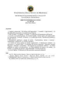Diritto Commerciale M-Z - Universita` degli Studi di Messina