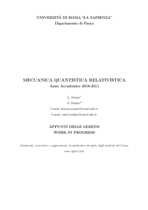 meccanica quantistica relativistica