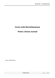 Corso sulla Normalizzazione Prime 3 forme normali