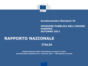 Eurobarometro Standard - Dipartimento Politiche Europee