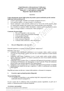 Foglio illustrativo: informazioni per l`utilizzatore Risperdal 1, 2, 3 e 4