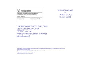 N. 4/2013. L`indebitamento negli enti locali del Friuli Venezia Giulia