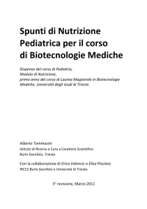 Spunti di Nutrizione rev2011 - Clinica Pediatrica Trieste