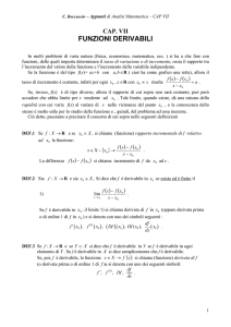 Cap. 7 - Funzioni derivabili