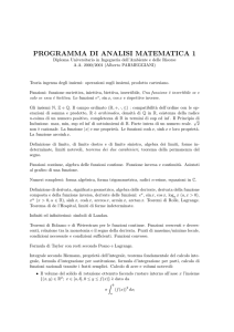 programma di analisi matematica 1