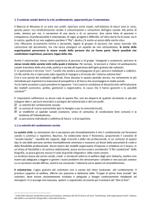 1. Il contesto sociale dentro la crisi: problematiche, opportunità per il