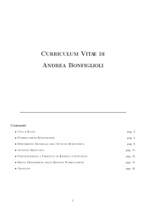 Curriculum Vitae di Andrea Bonfiglioli
