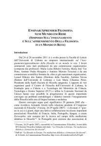 ensinar/aprender filosofia num mundo em rede