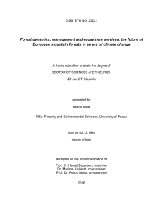 Forest dynamics, management and ecosystem - ETH E