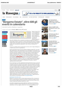 “Bergamo Estate”, oltre 600 gli eventi in calendario