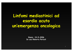 Linfomi Mediastinici - Società Italiana di Chirurgia Pediatrica