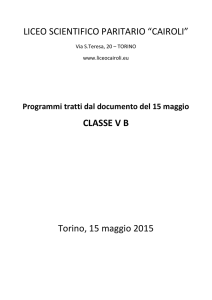 Classe VB: contenuti estratti dal Documento del 15 maggio 2015