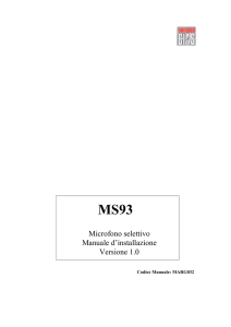 Microfono selettivo Manuale d`installazione Versione 1.0
