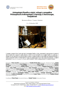 Antropologia filosofica: origini, sviluppi e prospettive Philosophische