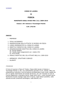 Manifesto Laurea Triennale in Fisica a.a. 2009/10