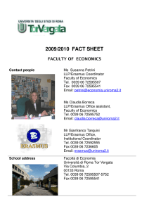 2009/2010 fact sheet - Facoltà di Economia