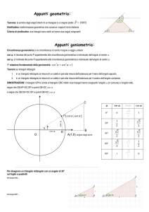 Appunti geometria: Appunti goniometria: ( )