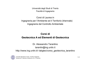Corsi di Geotecnica A ed Elementi di Geotecnica