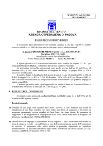 bando EMATOLOGIA - Azienda Ospedaliera di Padova