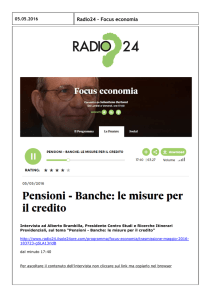 Radio24 – Focus economia - Itinerari Previdenziali