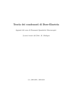 Teoria dei condensati di Bose-Einstein