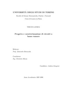 UNIVERSIT A DEGLI STUDI DI TORINO Progetto e