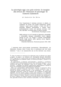 La psicologia oggi: una gaia scienza. In margine alla lettura del