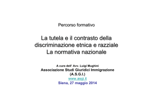 La tutela e il contrasto della discriminazione etnica e razziale La