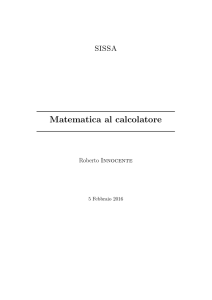 Matematica al calcolatore - SISSA People Personal Home Pages