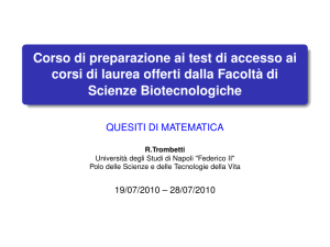 Corso di preparazione ai test di accesso ai corsi di