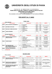 3°anno - Università degli studi di Pavia