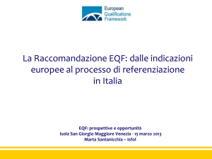 La Raccomandazione EQF: dalle indicazioni europee al