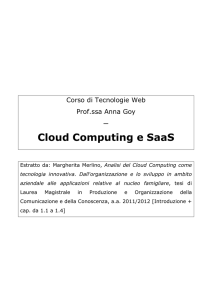 Cloud Computing e SaaS - Dipartimento di Informatica