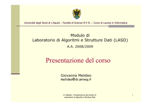 Corso di Laboratorio di algoritmi e strutture dati a.a. 2003/2004