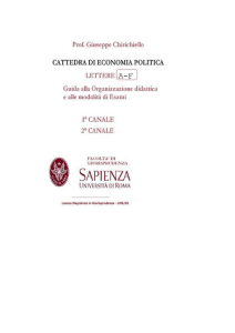 Economia politica 2016/2017 - Sapienza