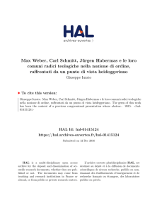 Max Weber, Carl Schmitt, Jürgen Habermas e le loro comuni