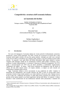 Competitività e struttura dell`economia italiana