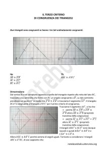 Il terzo criterio di congruenza dei triangoli - Notebook Italia