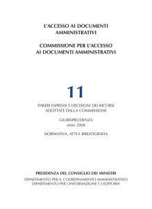 Volume 11 - La Presidenza del Consiglio dei Ministri