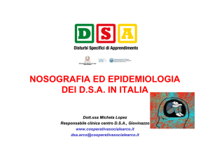 nosografia ed epidemiologia dei dsa in italia